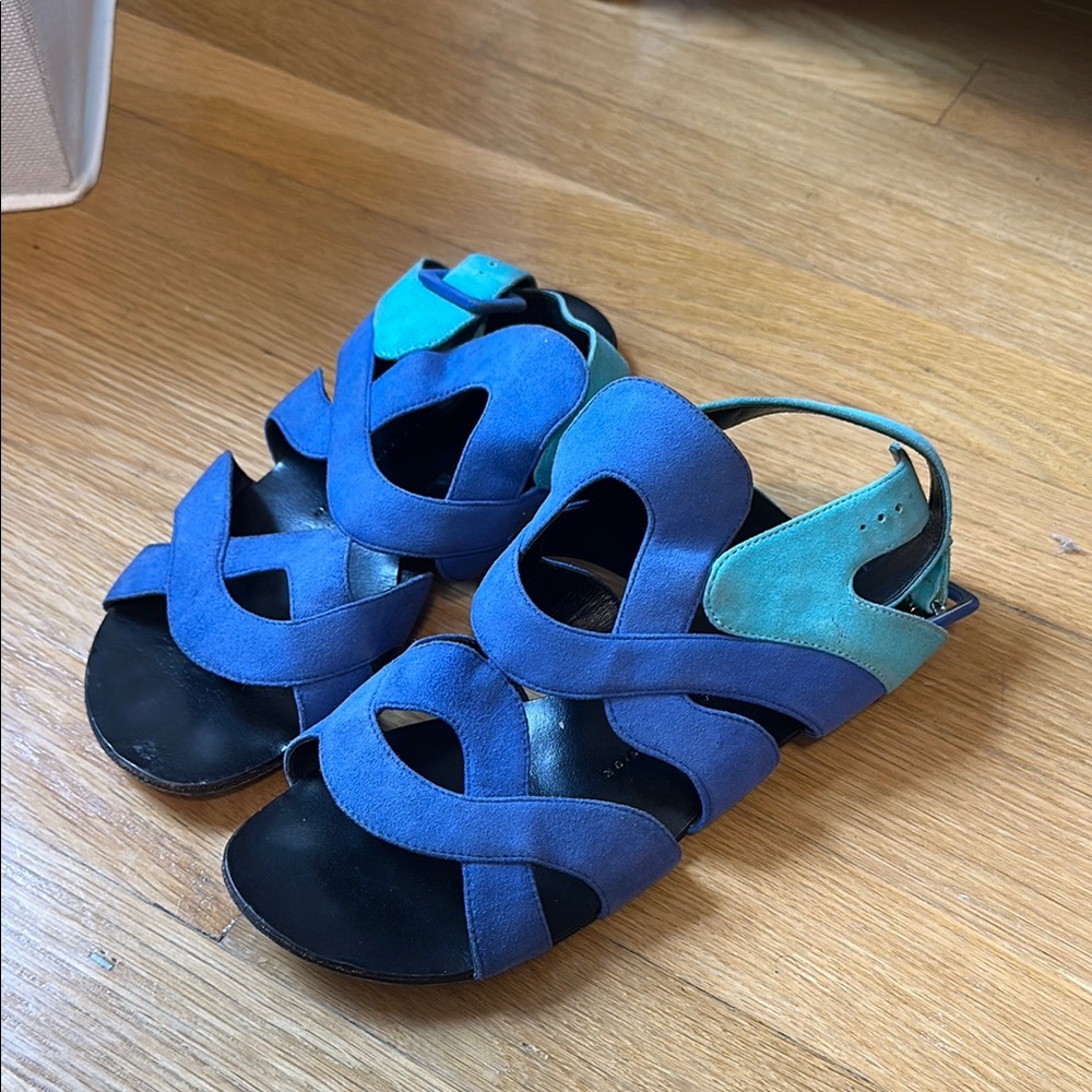 Guiseppe Zanotti Blue and Teal Strappy Sandals